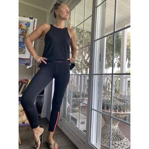 Adidas Stella McCartney Black Leggings Pink Zip Reflective XS-S